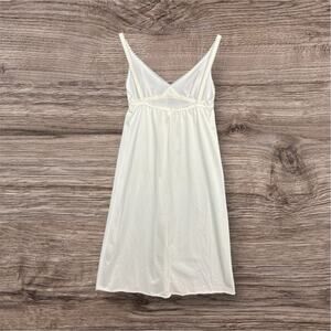 Vintage Olga Nylon Full Slip S 34 White Lace Trim Lingerie Dress 80s 90s USA